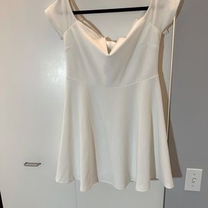 Stretchy off the shoulder V-neck dress